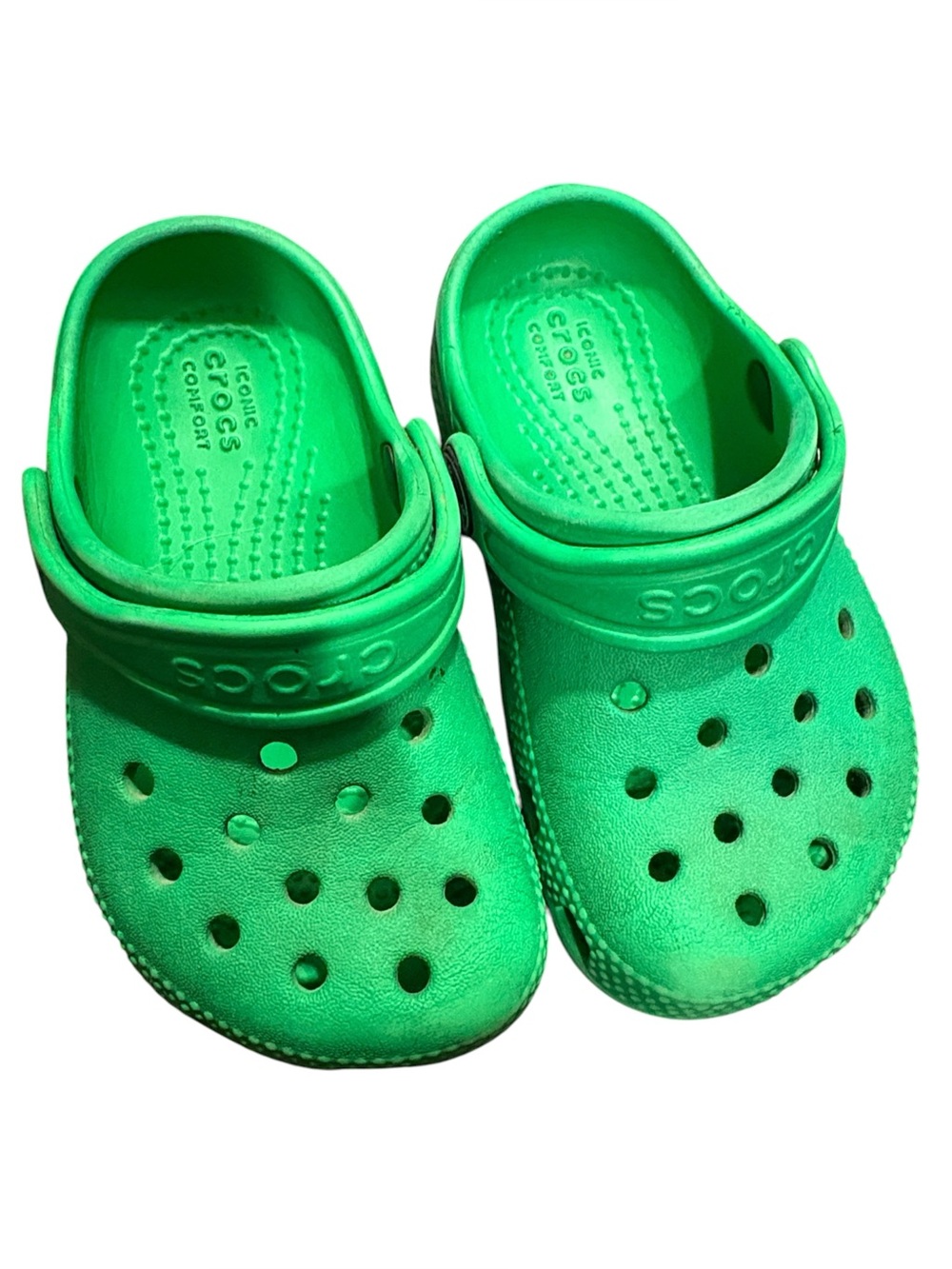 Crocs bright green classic size 7 toddler